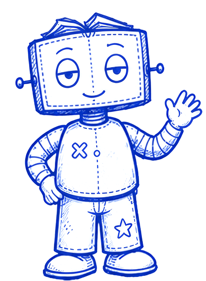 Coolbot, a friendly robot, waving at you